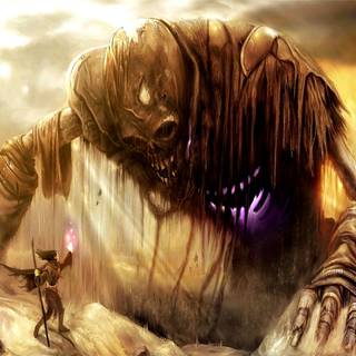 Giant skeleton wallpaper