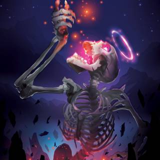 Giant skeleton wallpaper