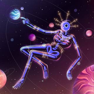 Giant skeleton wallpaper