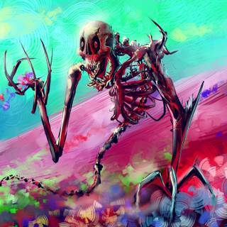 Giant skeleton wallpaper