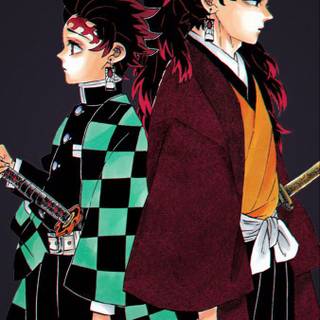 Tanjiro and Yoriichi wallpaper