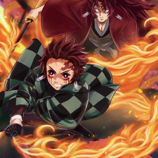 Tanjiro and Yoriichi wallpaper