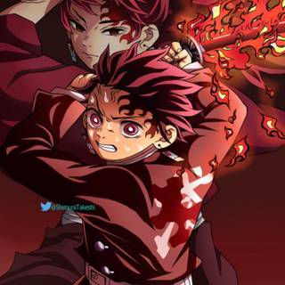 Tanjiro and Yoriichi wallpaper
