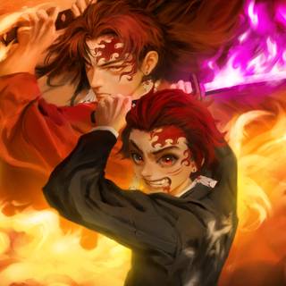 Tanjiro and Yoriichi wallpaper