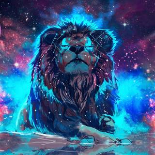 Glowing lions wallpaper