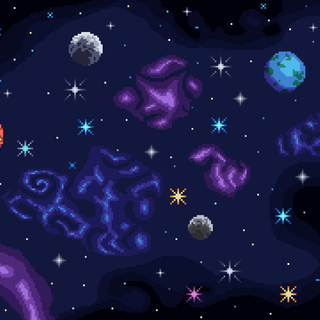 Pixel art space wallpaper