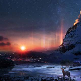 Night scenic wallpaper