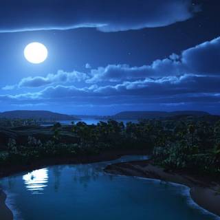 Night scenic wallpaper