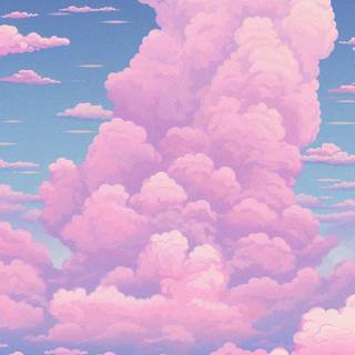 Clouds pink and blue wallpaper