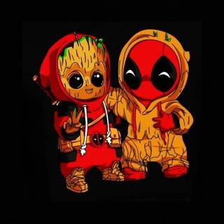 Stitch and Groot wallpaper