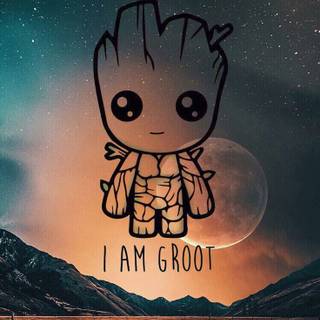 Stitch and Groot wallpaper
