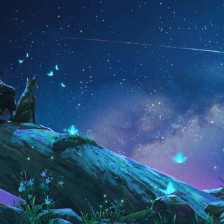 Starry night anime wallpaper