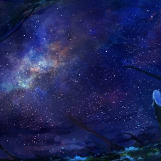 Starry night anime wallpaper