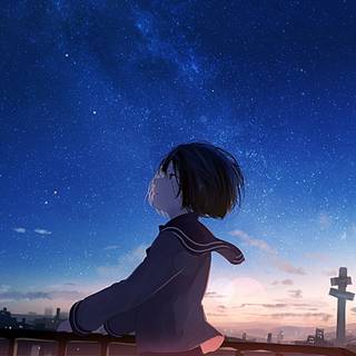 Starry night anime wallpaper