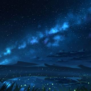 Starry night anime wallpaper