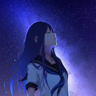Starry night anime wallpaper