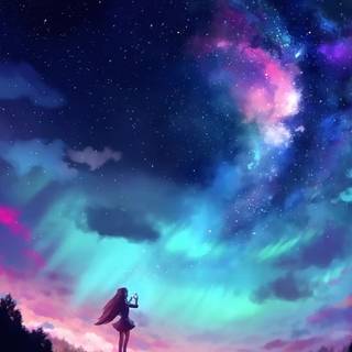 Starry night anime wallpaper
