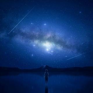 Starry night anime wallpaper