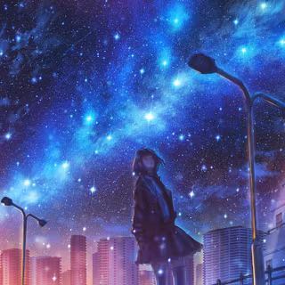Starry night anime wallpaper