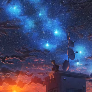 Starry night anime wallpaper
