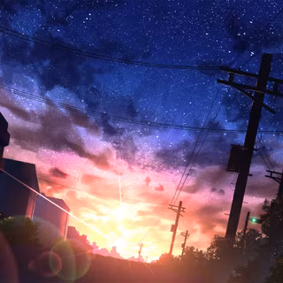 Starry night anime wallpaper