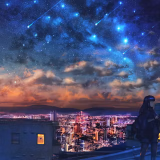 Starry night anime wallpaper
