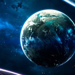 4k blue space wallpaper