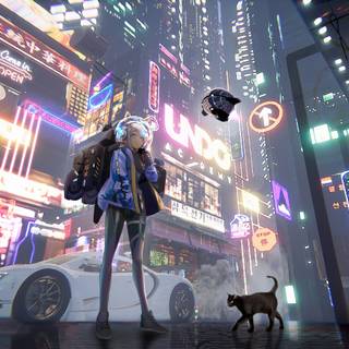 4k anime town wallpaper