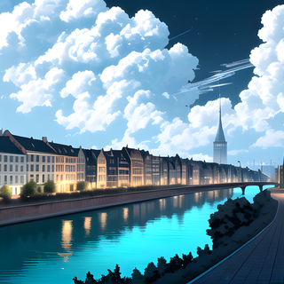 4k anime town wallpaper