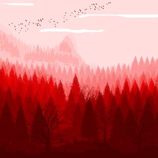 Red forest 4k wallpaper