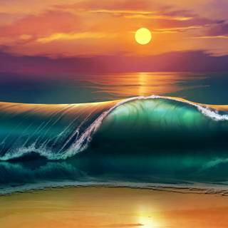 4k sunset beach wallpaper