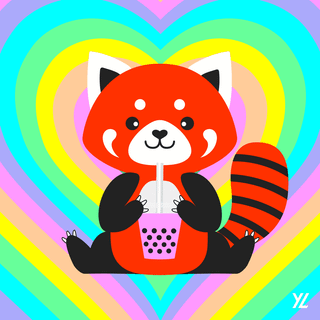 Red panda boba wallpaper