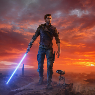 Cal Kestis and Merrin desktop wallpaper