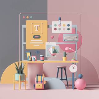 3D office wallpaper