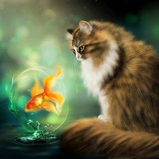Cat fantasy wallpaper