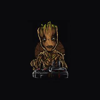 Groot black wallpaper