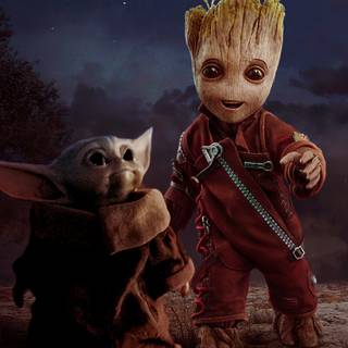 Groot black wallpaper