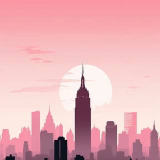 Pink city phone wallpaper