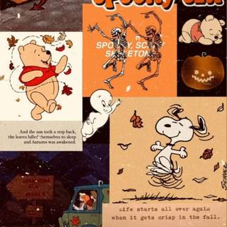 Fall vintage cartoon wallpaper