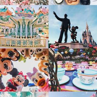 Disney World collage wallpaper