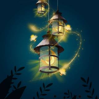 Magical lanterns wallpaper