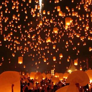 Magical lanterns wallpaper