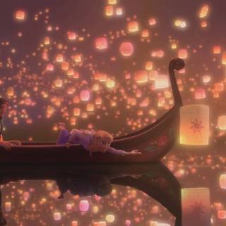 Magical lanterns wallpaper