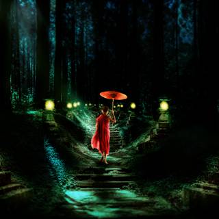 Magical lanterns wallpaper