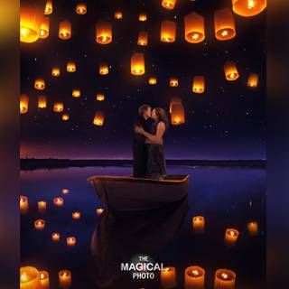 Magical lanterns wallpaper
