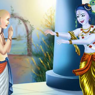 Krishna and Sudama wallpaper