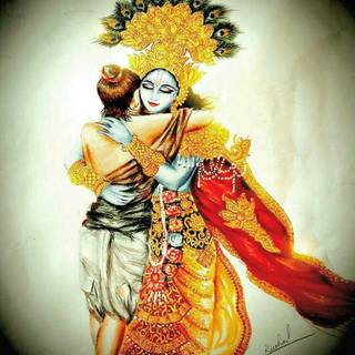 Krishna and Sudama wallpaper