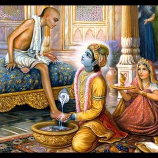 Krishna and Sudama wallpaper