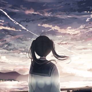 Anime sunrise 4k wallpaper