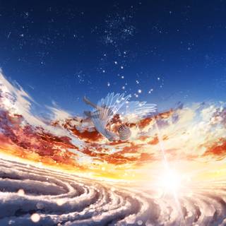 Anime sunrise 4k wallpaper